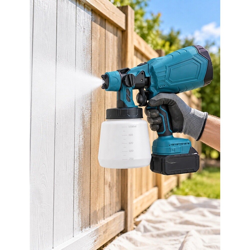 Li-Ion Cordless Portable Paint Spray Handheld Paint Sprayer 2 Batteries 21V